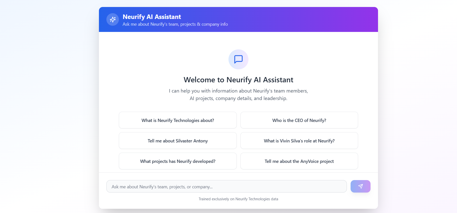 Neurify Chatbot